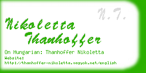 nikoletta thanhoffer business card